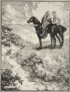 Mentre aspettavano sulla piccola collina boschiva, illustrazione da 